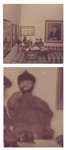 Miniature Costume Screen-Used for Long Shots in Cyclops Sequence in ''The Three Stooges Meet Hercules'' -- With 10'' x 8'' Photo of Moe on Set -- Intentional Distressing to Shirt, Overall Very Good